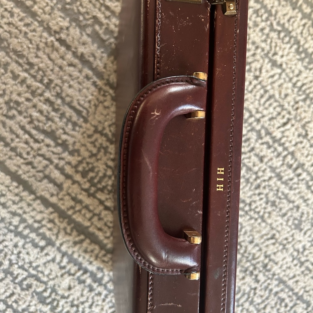 Vintage Bally Leather Briefcase Locking Hard Case Brown Monogram HIH - Picture 6 of 16